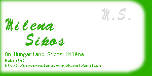milena sipos business card